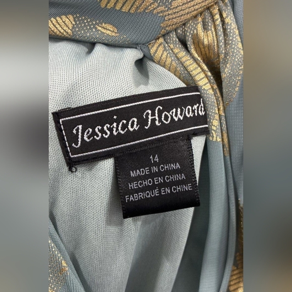 Jessica Howard Formal Gown 12/14 NWT – Blue-Green & Gold Evening Dress, Holiday - Picture 3 of 5